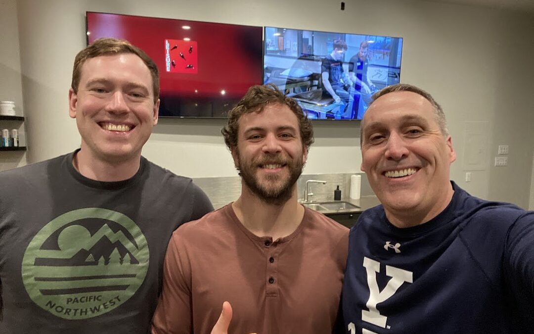 Dr. Justin Thompson, left, Gunnar Amos, Recovery Manager for BPI, center and Geoff Emry posing and smiling